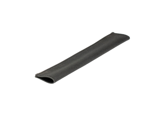 Cover for tailgate chain, black vinyl.