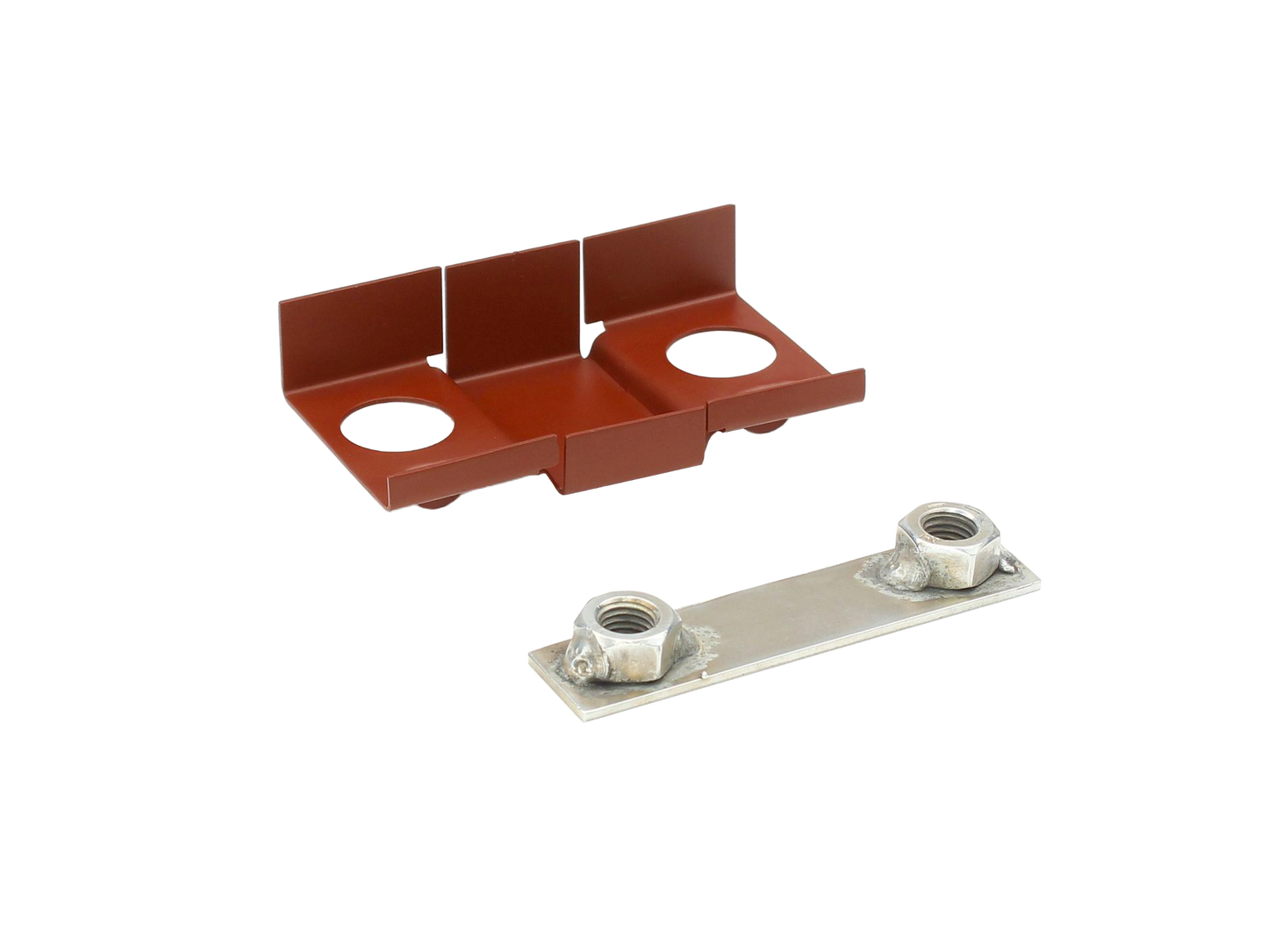 Front door hinge nut plates and cages